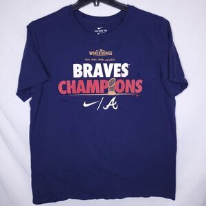 Atlanta Braves T Shirt Mens Large Navy Champions 2021